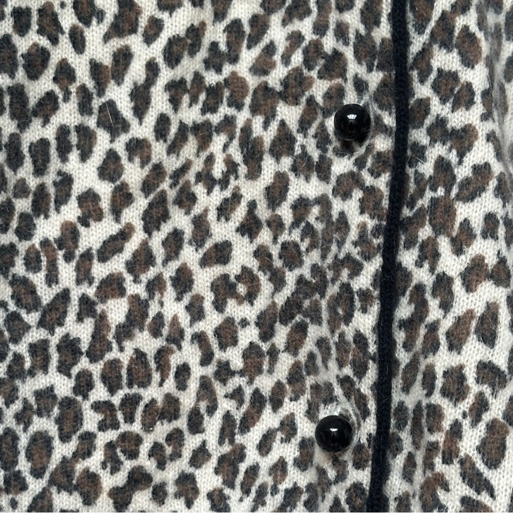 Adele Joyce Women Leopard Print Wool Blend Cardigan‎ Sweater Size 2X Vintage - Picture 4 of 7